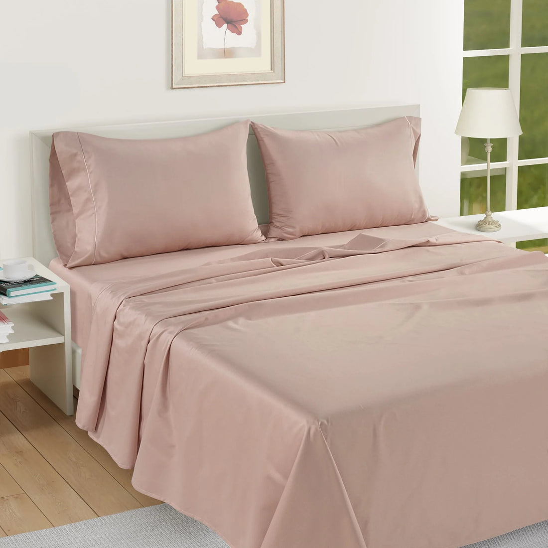 1000TC Pure Egyptian Cotton Sheet Set - Sepia Rose