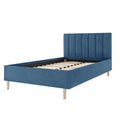 Kelly King Single Velvet Fabric Bed Frame Beyond Living