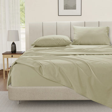 100% Cotton Percale Sheet Set - Linen