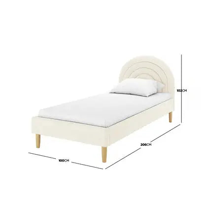 Estilla Kids Velvet Rainbow Single Bed Beige Australia Beyond Living
