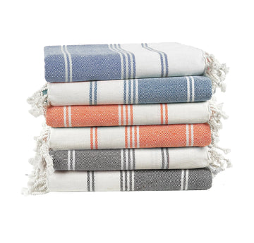 Set of 6 Diamond Turkish Beach Towels - Multi Pk2