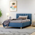Kelly King Single Velvet Fabric Bed Frame Beyond Living