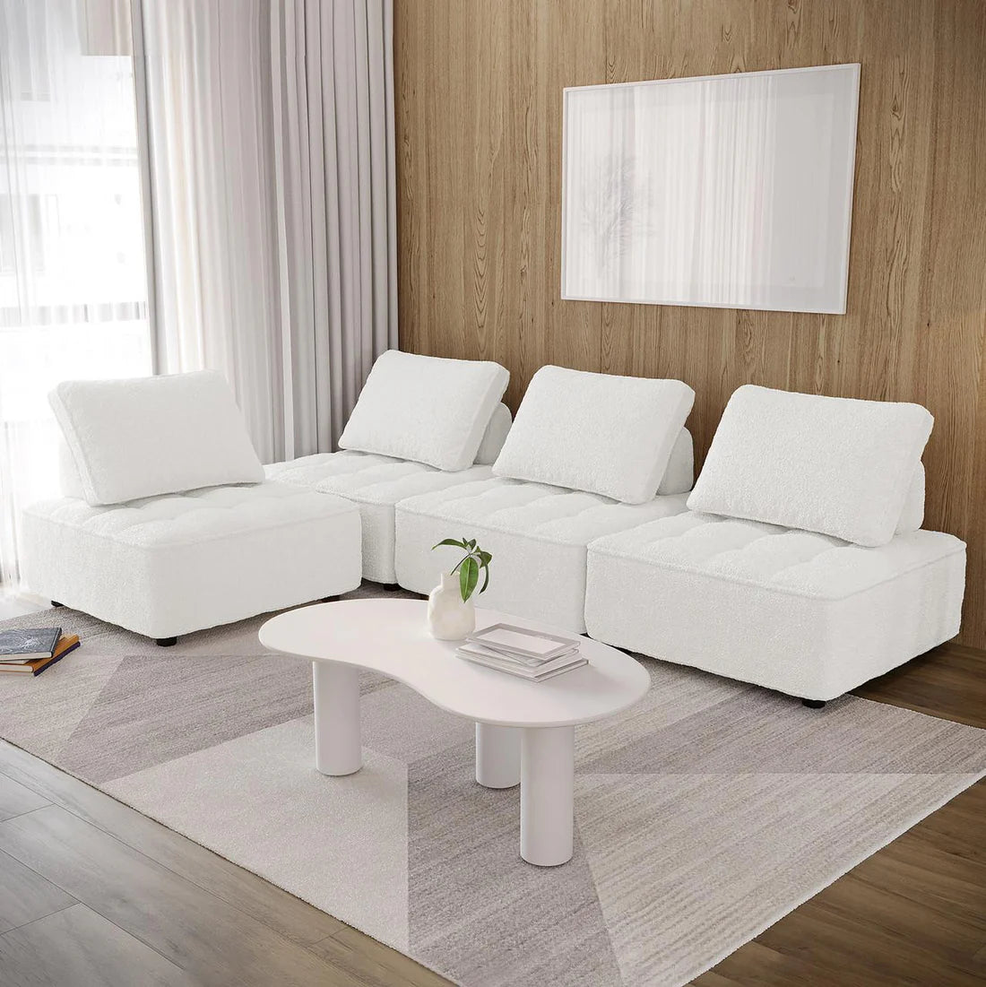 4 seater boucle modular sofa Australia