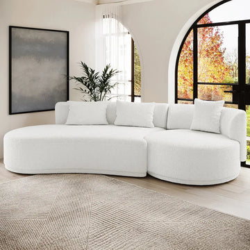 4 seater boucle sofa with left chaise Australia