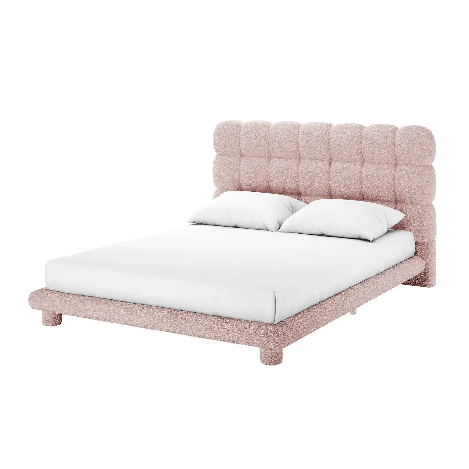 Aina Double Boucle Upholstered Bed Frame Australia Beyond Living