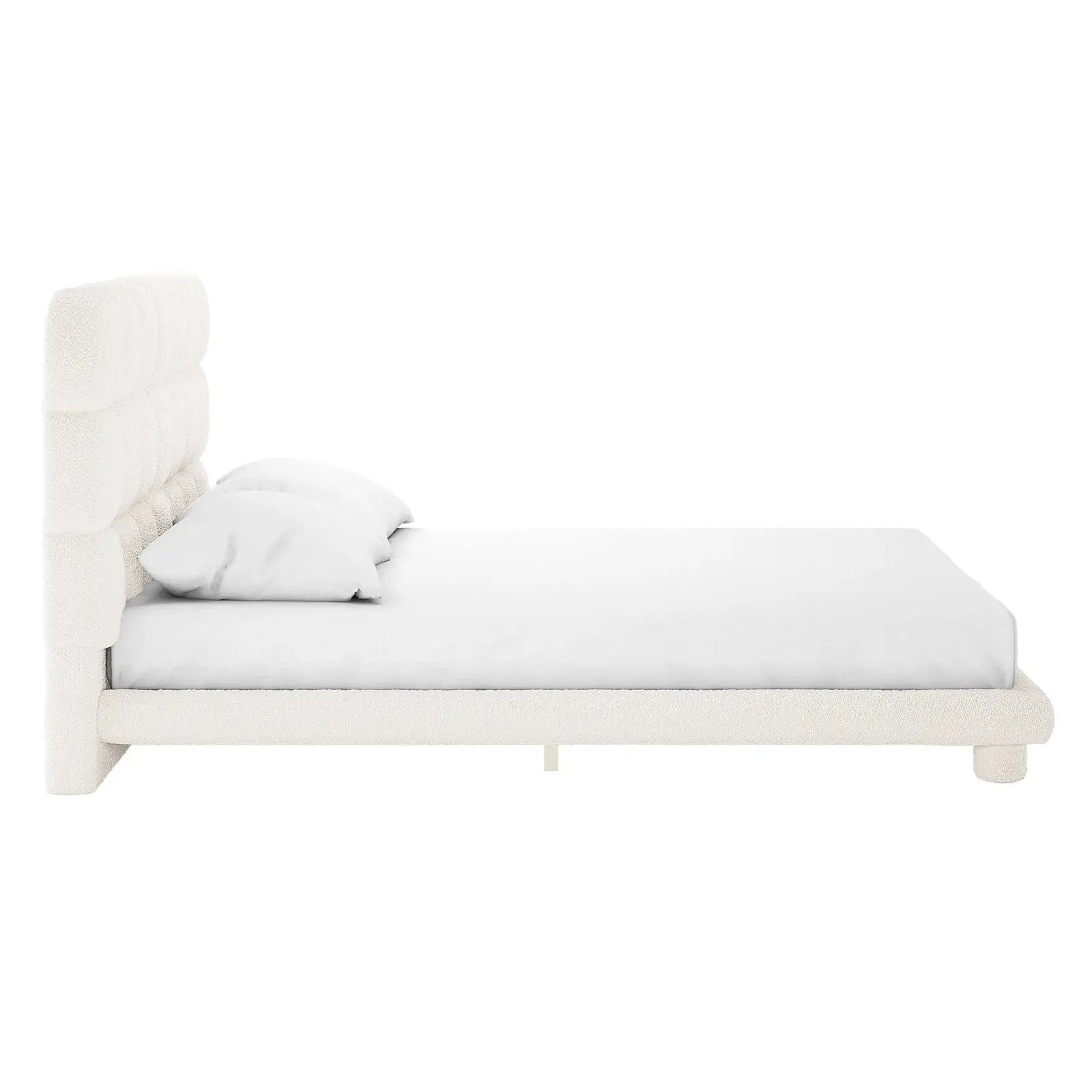 Aina Double Boucle Upholstered Bed Frame Australia Beyond Living