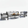 5 seater patio lounge sofa set curved design