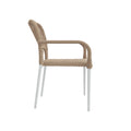 6 seater aluminium outdoor dining set natural patio table chairs
