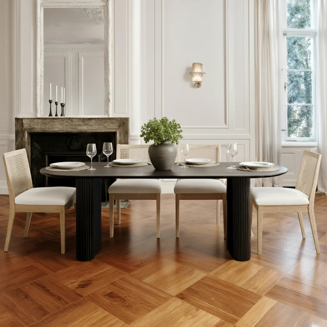 6 seater fluted dining table Australia