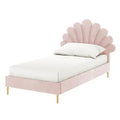 Fausta Single Arched Boucle Bed Frame Light Pink Beyond Living