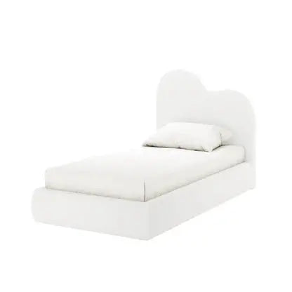 Thales Curved Boucle Fabric Bed Frame Beyond Living
