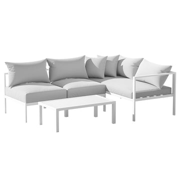 Gardeon 4-Seater Outdoor Sofa Set – Aluminium Lounge Setting