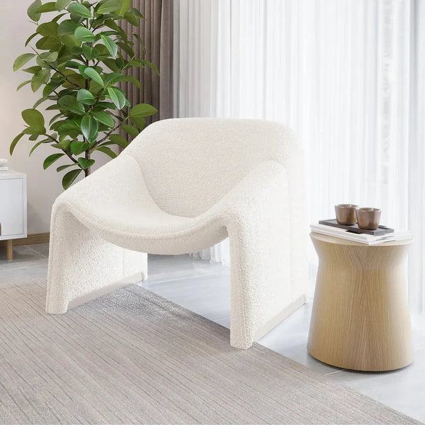 Aaralyn boucle accent chair Australia cream white