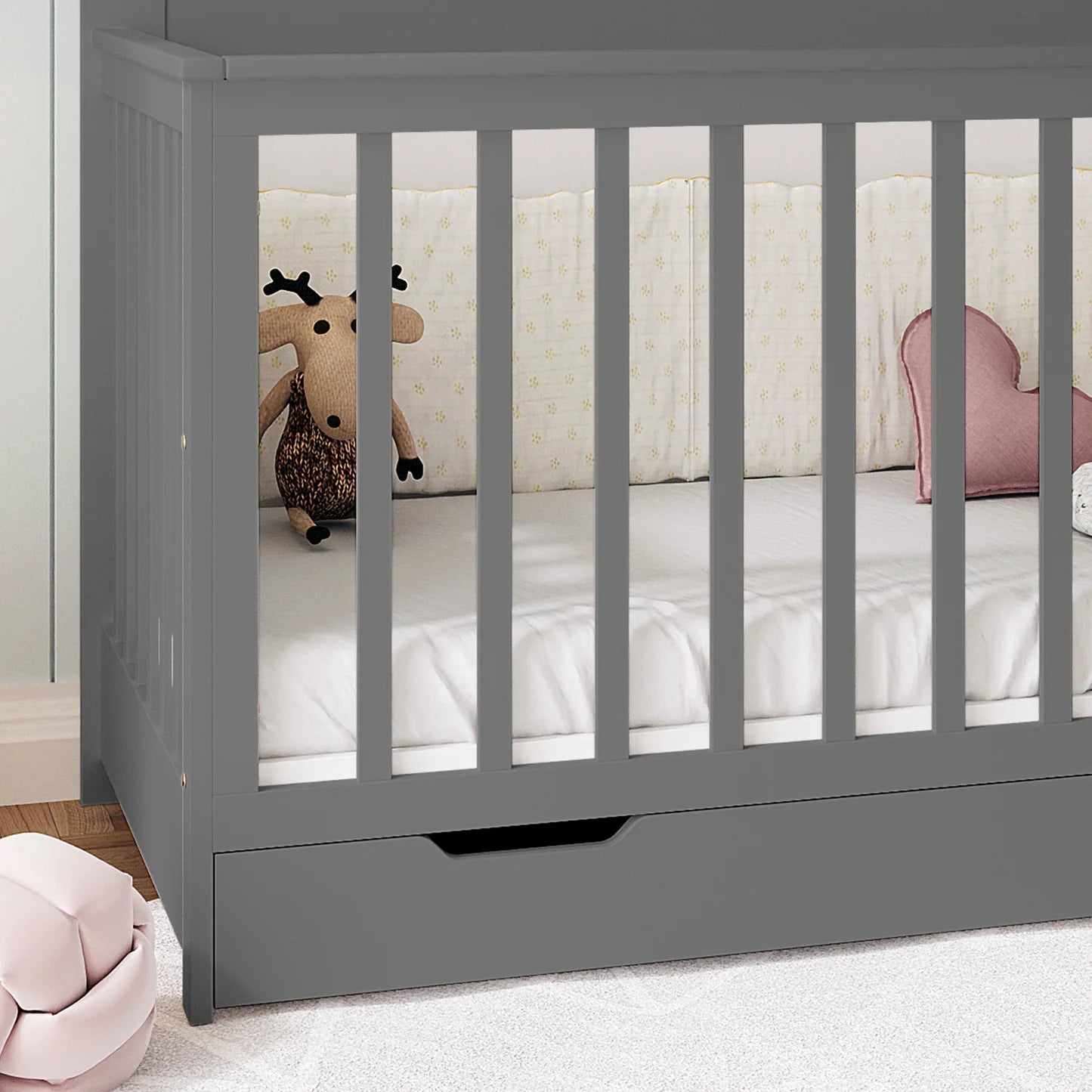 Azeem adjustable grey baby cot Beyond Living