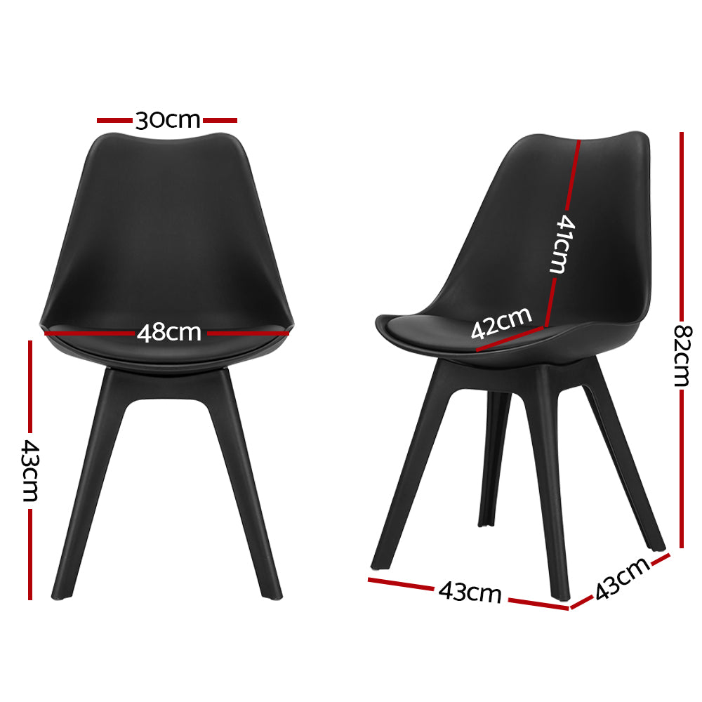 Artiss 4x Black PU DSW Replica Dining Chairs