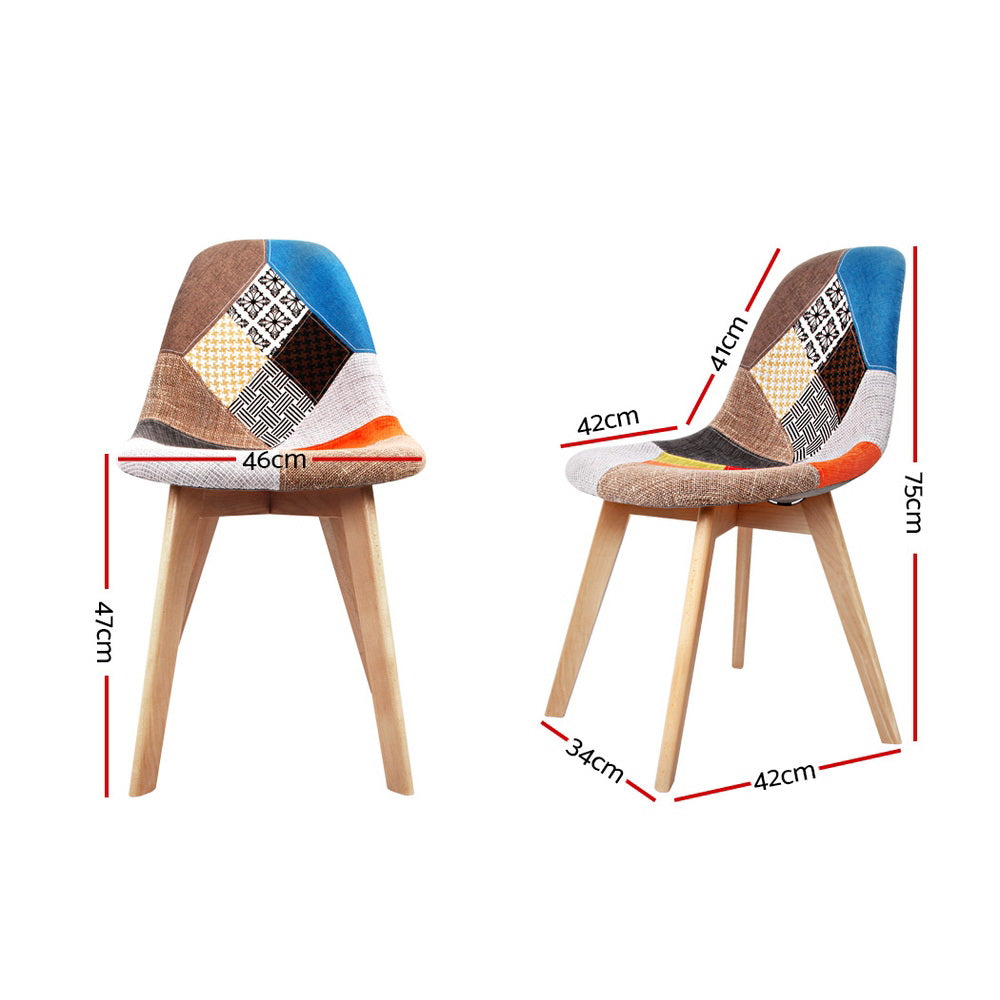 Artiss 2-Piece Fabric Retro Replica DSW Chairs