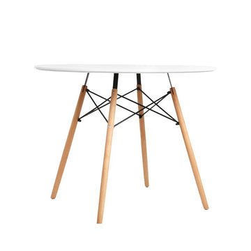 Artiss Round White Dining Table 90CM