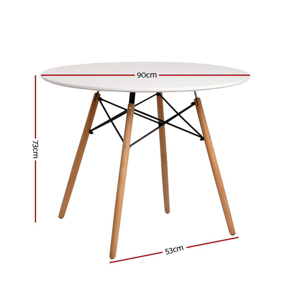 Artiss Round White Dining Table 90CM