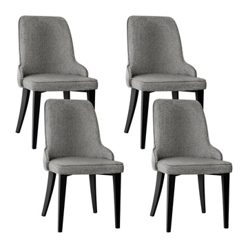 Artiss 4-Piece Grey Linen Domus Dining Chair Set