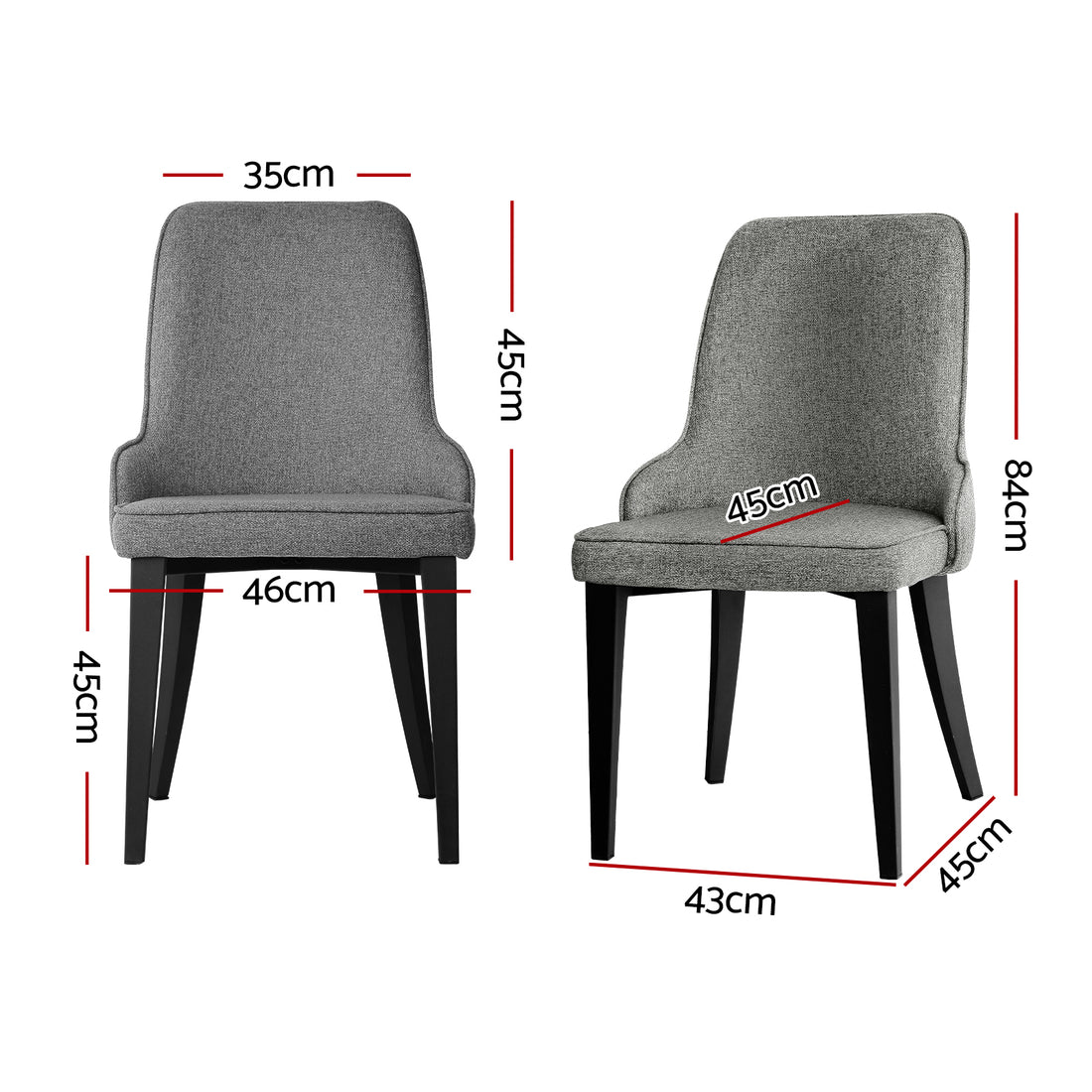 Artiss 4-Piece Grey Linen Domus Dining Chair Set