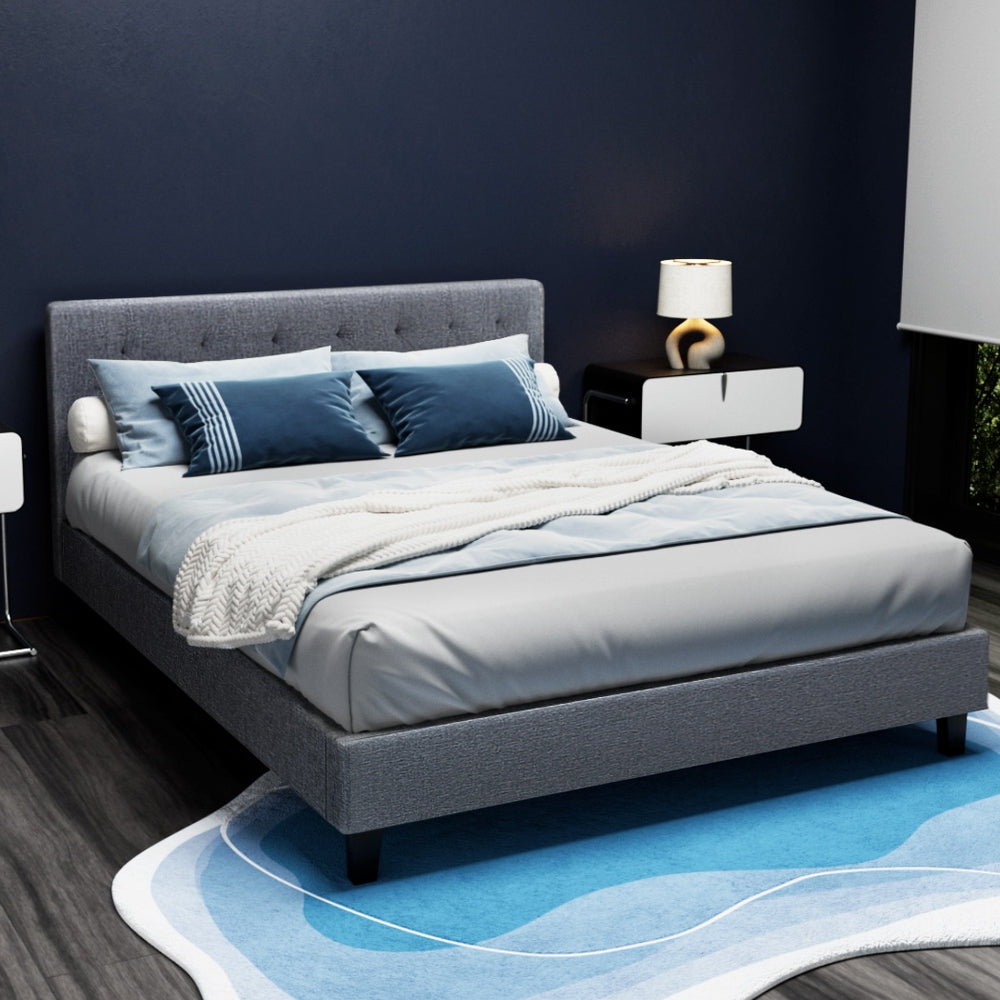 Artiss VANKE Double Bed Frame – Grey