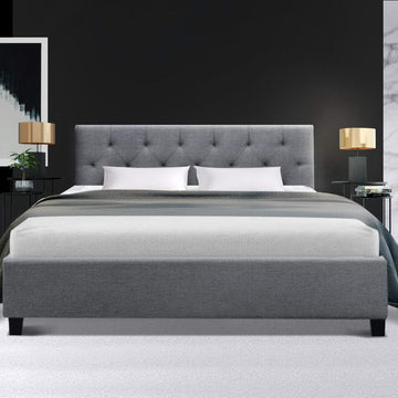Artiss VANKE Double Bed Frame – Grey