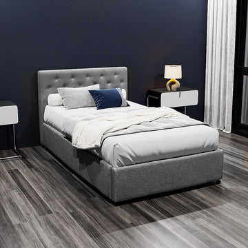 Artiss Vila King Single Gas Lift Bed Frame – Grey