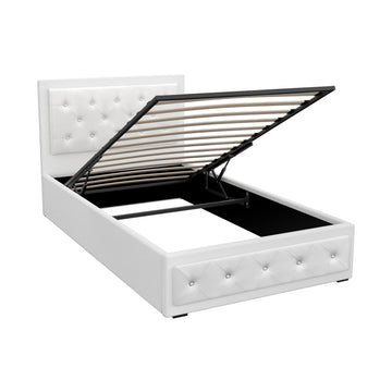 Artiss TIYO King Single Bed Frame – Gas Lift White