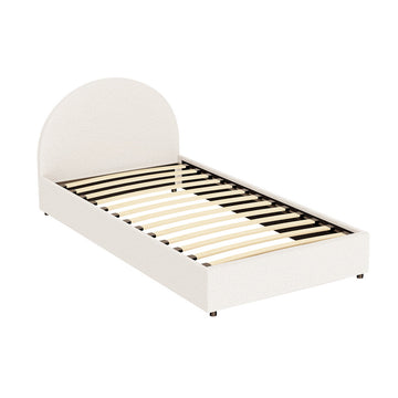 Artiss ELLA King Single Bed Frame – Gas Lift Beige
