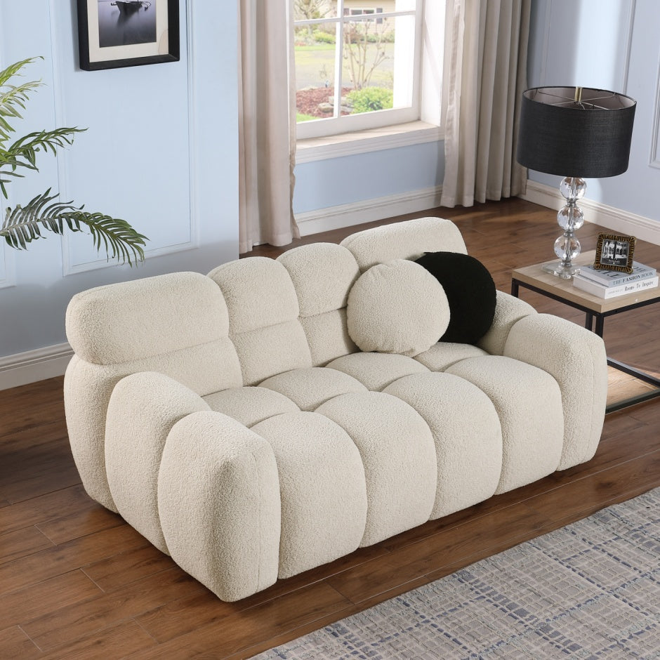 Beige boucle 2 seater sofa Australia