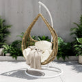 Beyond Living outdoor rattan egg chair with cushion in sage