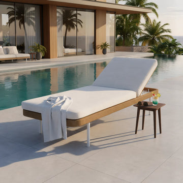 Beyond Living outdoor wicker sun lounger for poolside seating