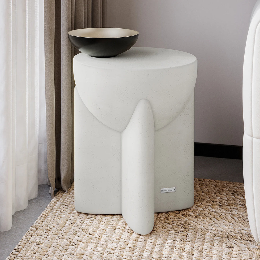 Beyond Living round concrete side table for patio seating