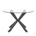 Black base glass dining table Australia