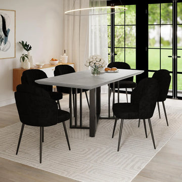 Black dining chair set of 6 Australia