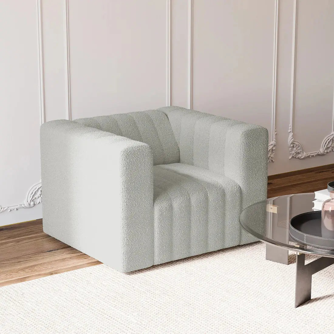 Parisa tufted boucle accent chair Australia