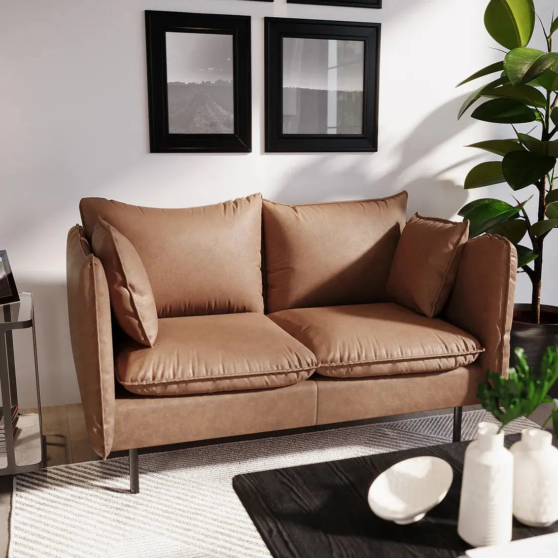 chocolate PU leather sofa Australia