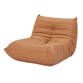 Caramel tufted PU leather lounge chair