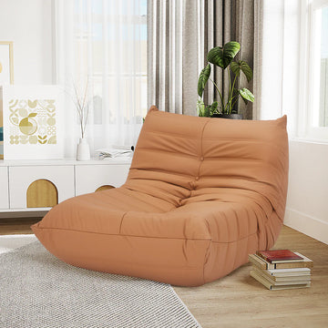 Claris PU leather lounge chair Australia caramel