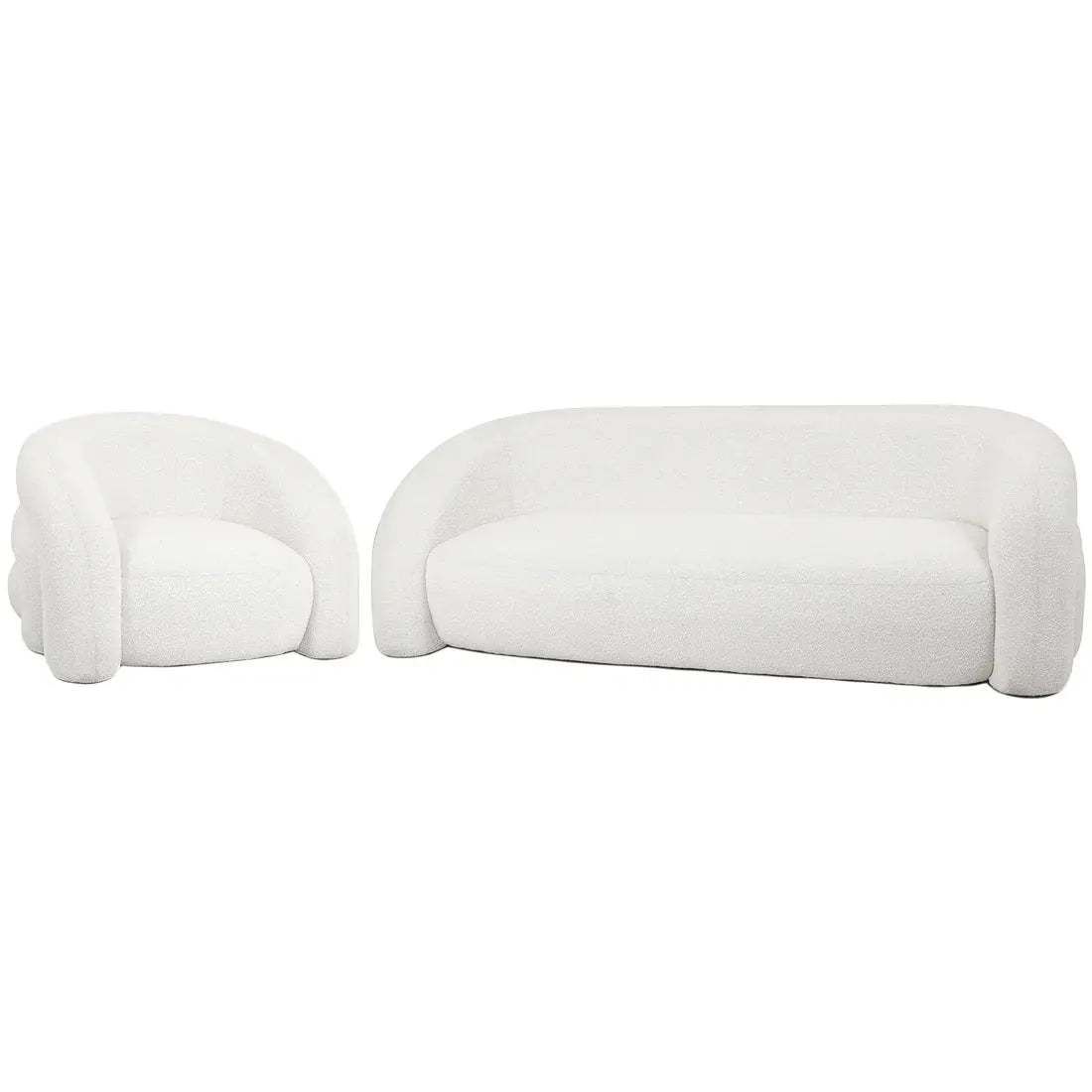 4 seater curved boucle lounge Australia