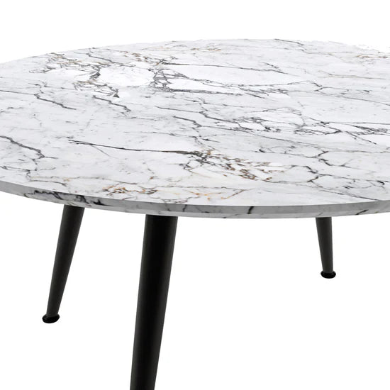 Compact round marble dining table Australia