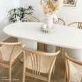 Contemporary alfresco concrete dining table