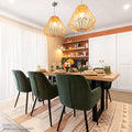 Contemporary industrial dining table setup