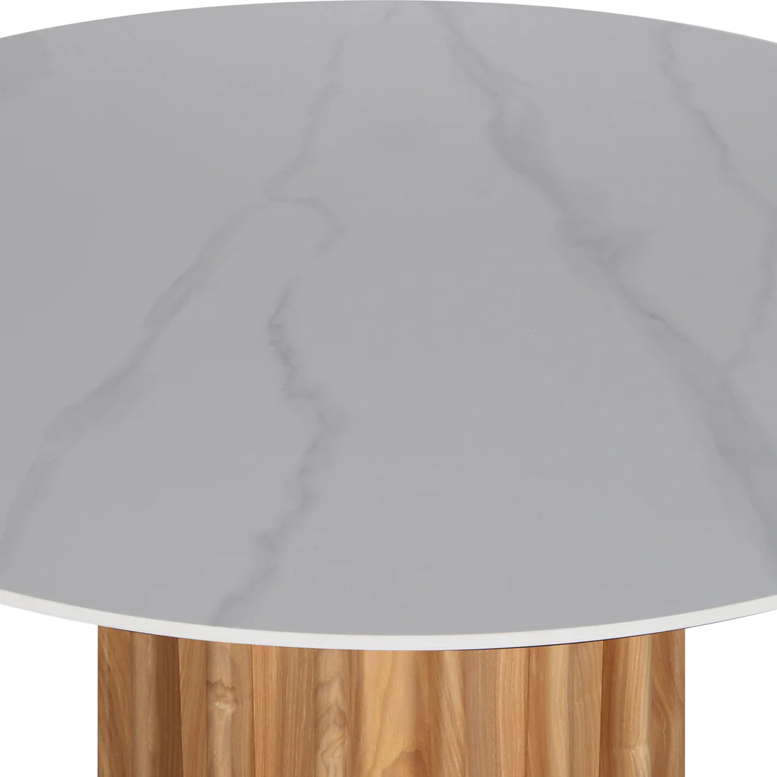 Contemporary marble finish dining table setup