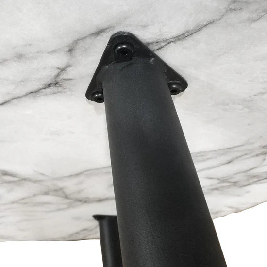 Contemporary round dining table marble finish