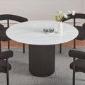 Contemporary round dining table setup