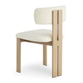 Contemporary sculptural dining chairs setup
