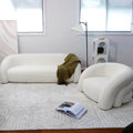 Contemporary sculptural lounge white fabric