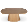 Contemporary timber dining table oval shape