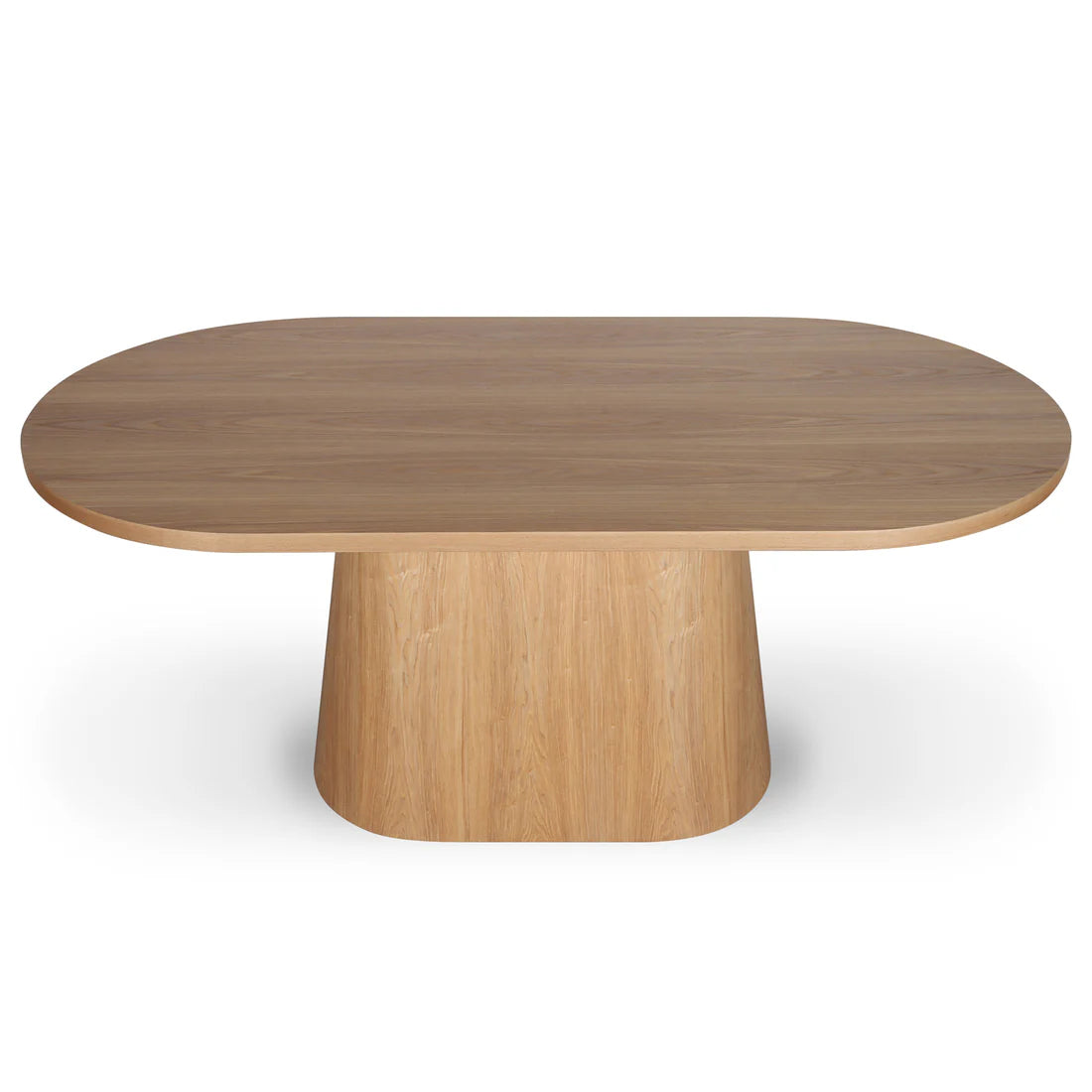 Contemporary timber dining table oval shape